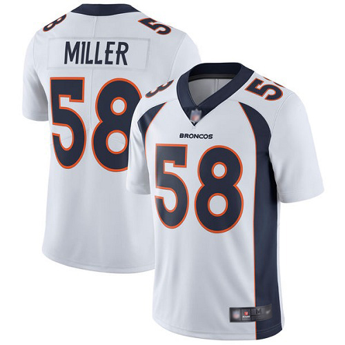 Men Denver Broncos #58 Von Miller White Vapor Untouchable Limited Player Football NFL Jersey